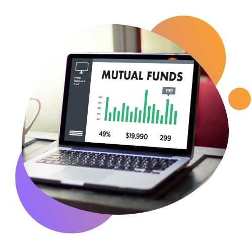 Mutual Funds graph in laptop